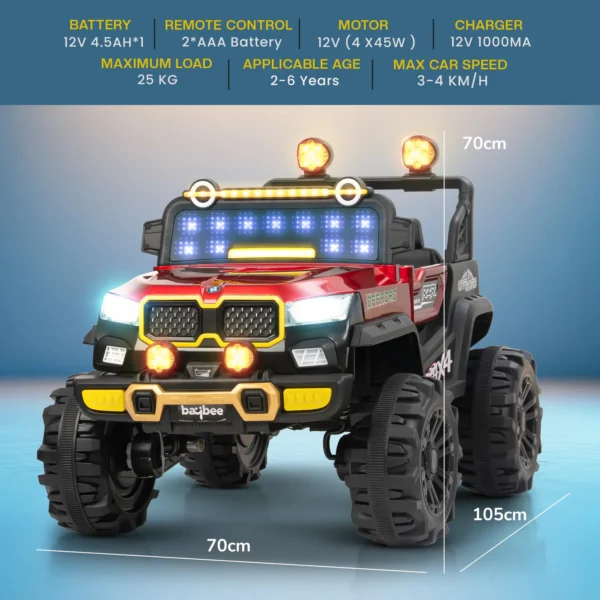 Baybee Rygon Pro 4x4 Battery Operated Jeep for Kids (Painted) - Image 4