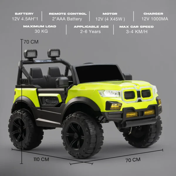 Baybee Bumpy 4×4 Battery Operated Jeep for Kids, Ride on Toy Kid Car with RGB Windshield Light & Music - Image 4
