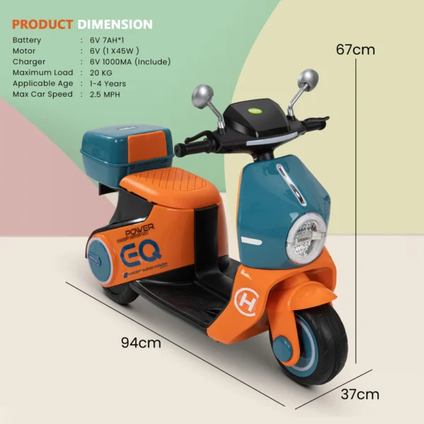 Baybee Daft Rechargeable Battery Operated Bike for Kids - Image 2