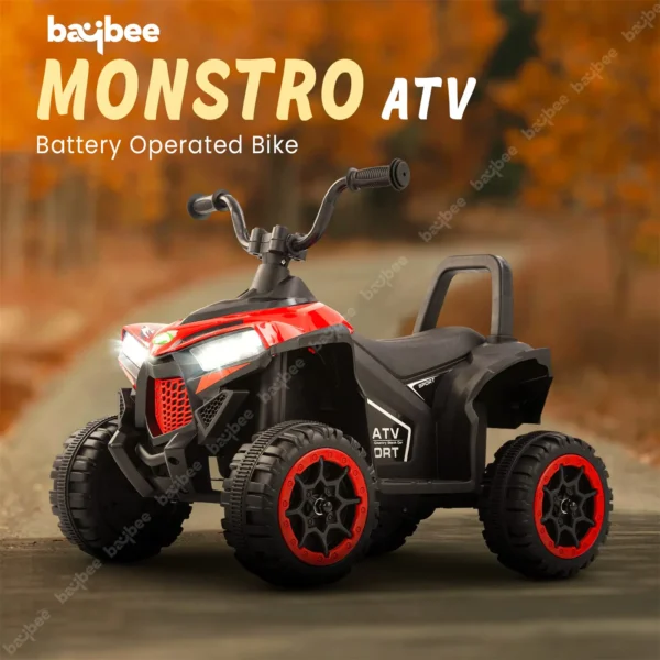 Baybee Monster ATV Rechargeable Battery Operated Electric Kids Bike with Light, USB, Music Electric Bike, Beach ATV Bike - Image 2