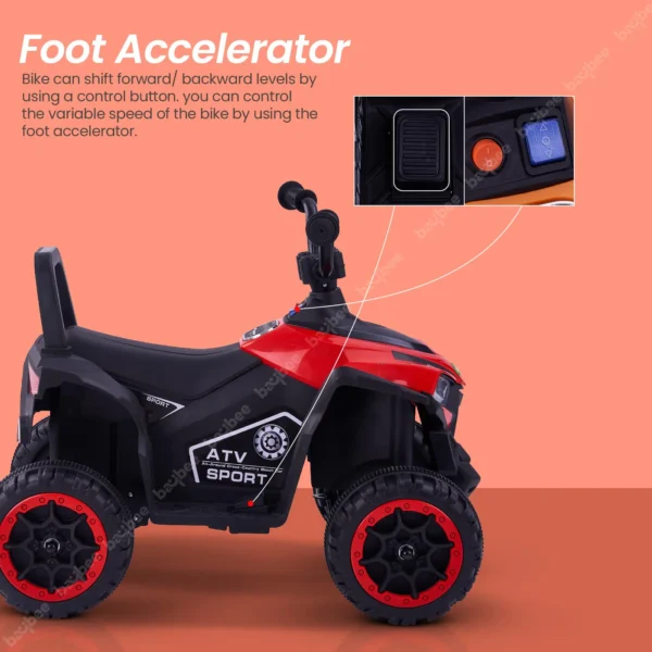 Baybee Monster ATV Rechargeable Battery Operated Electric Kids Bike with Light, USB, Music Electric Bike, Beach ATV Bike - Image 5