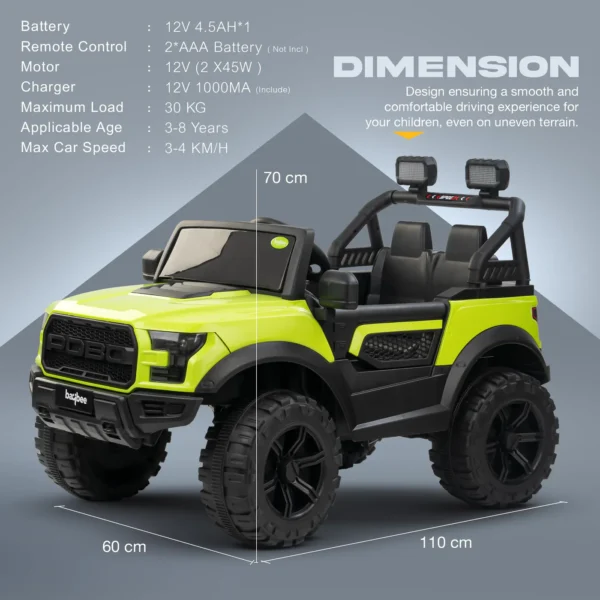 Baybee Bronco Battery Operated Jeep for Kids RGB Windshield Light & Music - Image 6