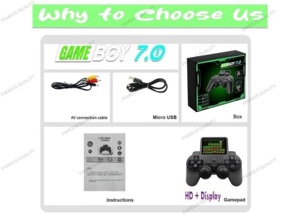 S10-Handheld Game Console,Classic Retro Video Gang Player Colorful LCD Screen USB Rechargeable Portable Game Console with 520 in 1 Classic Old Games Best Toy Gift for Kids - Image 6