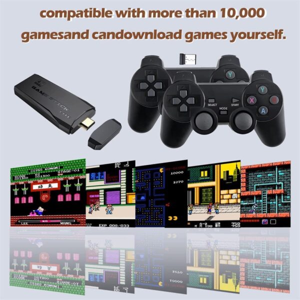 DWH Wireless video games for tv gaming Retro gaming console with Game Stick 1080p Plug & Play TV Video Game Set for 2 player with 9Emulator for Kids & Old School Station Video Game - Image 6